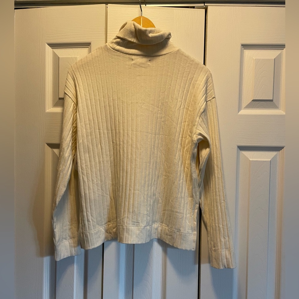 Madewell relaxed high low rib turtleneck size Small - Picture 5 of 7
